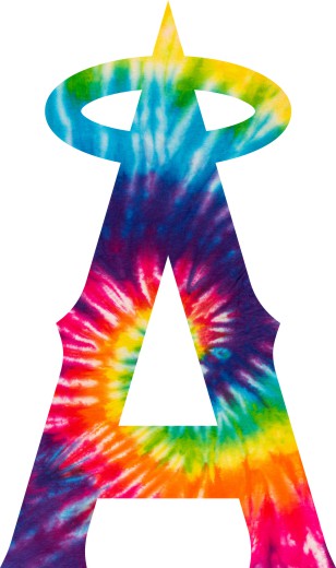 Los Angeles Angels of Anaheim rainbow spiral tie-dye logo vinyl decal